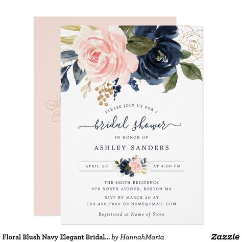 Wedding Invitations Casual, Bridal Shower Sheet Cake, Southern Wedding Invitations, Wedding Flow, Bridesmaids Luncheon, Bridal Shower Invitations Diy, Navy And Blush, Retirement Party Invitations, Blush Wedding Invitations