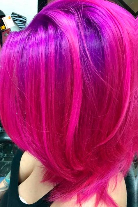 Magenta Hair Color Ideas, Magenta Hair Color, Magenta Hair Colors, Funky Hair Colors, Wild Hair Color, Magenta Hair, Hot Pink Hair, Vivid Hair Color, Diy Hair Color