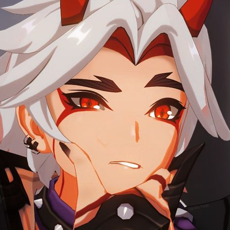 Cr. Monolithiaa / Genshin Impact / mmd / Anime / anime icons / icons / Arataki Itto / anime icon / Kujou Sara / cute / kawai / pfp icons / Inazuma / anime pfp / matching icons / pfp / caps / match / goals Genshin Itto, Kujou Sara, Arataki Itto, Pfp Matching, Pfp Icons, Anime