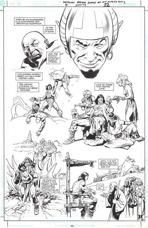 SUPERMAN: BLOOD OF MY ANCESTORS PAGE 32 JOHN BUSCEMA COMIC ART SALE John Buscema Art, Buscema Art, John Buscema, Golden Age Comics, Vintage Comic Books, Gesture Drawing, My Ancestors, American Comics, Vintage Comics