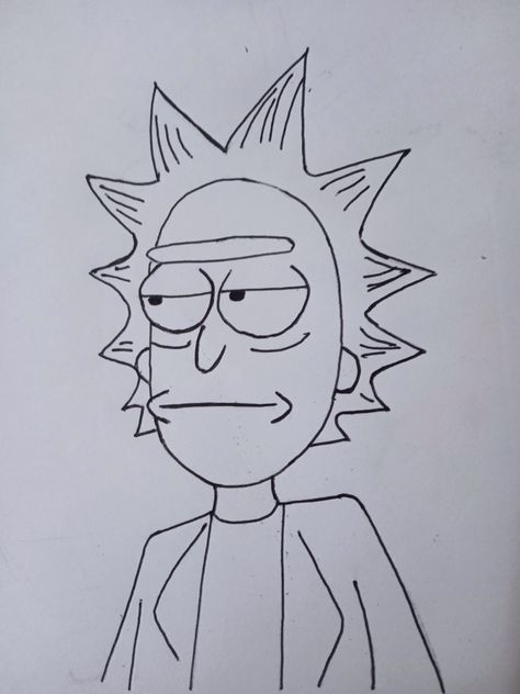 Rick And Morty Sketches Easy, Rick Sketch, Rick And Morty Doodles, Rick And Morty Drawing, Rick And, Morty Smith, Simpsons Art, Rick Y Morty, Rick And Morty