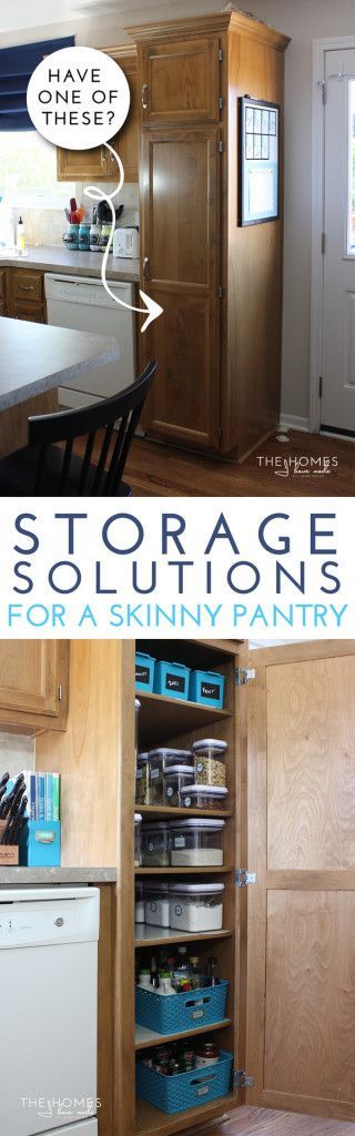 Storage Solutions for a Skinny Pantry Organiser Cucina, Cabinet Pantry, Cocina Diy, Organization Pantry, Pantry Organisation, Small Pantry, Ideas Para Organizar, Kitchen Pantry Design, Kitchen Cabinet Organization