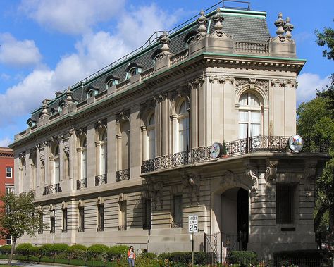 Perry Belmont House, 1618 New Hampshire Avenue, Northwest Washington, D.C. (Ernest Sanson and  Horace Trumbauer :1909). Classical Architecture Facade, Horace Trumbauer, Classic Facade, Urban Design Plan, American Architecture, Historic District, Commercial Architecture, Art House, Classical Architecture