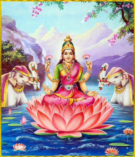 LAKSHMI DEVI Lakshmi Goddess, Goddess Mahalakshmi, Maa Lakshmi, Lakshmi Devi, Saraswati Goddess, Sri Rama, Indian Art Gallery, Lakshmi Images, Hindu Goddess