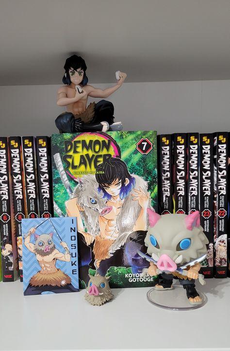 Demon Slayer Room Aesthetic, Anime Room Ideas Demon Slayer, Demon Slayer Bookshelf, Anime Room Demon Slayer, Demon Slayer Manga Shelf, Demon Slayer Collection, Demon Slayer Manga Collection, Demon Slayer Bedroom Ideas, Demon Slayer Decorations