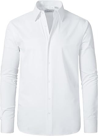 Amazon.com: FAHIZO Men's Dress Shirt Regular Fit Soild Business Formal Long Sleeve Button Up Stretch Shirts, White, 18.5 Neck 34"-35" Sleeve(2XL) : Clothing, Shoes & Jewelry Formal White Shirt, Business Formal, Shirt Mockup, Mens Shirt Dress, White Shirt, Dress Shirt, Shoes Jewelry, Button Up, Long Sleeve