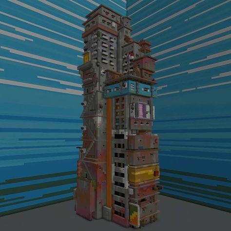 Minecraft Dystopia, Cyberpunk Minecraft, Apocalypse House, Minecraft Cyberpunk, Scifi Building, Japanese Train, Minecraft Building Guide, Minecraft Steampunk, Minecraft City Buildings