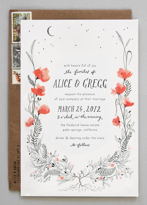 Everything on this invitation is perfection, from the calligraphy to the illustration. Illustrated Wedding Invitations, Design Invitation, Carton Invitation, Invitation Inspiration, Wedding Stationary, Wedding Invites, Wedding Invitation Design, Wedding Paper, Wedding Card