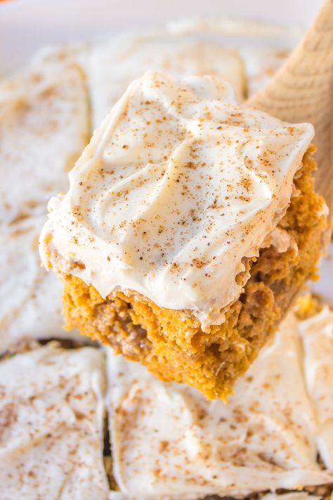 Moist and with just the right amount of pumpkin flavor and pumpkin pie spice, this Pumpkin Poke Cake is easy and a real crowd-pleaser!