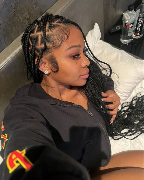 Jayda Wayda, Cute Braided Hairstyles, Braids Hairstyles Pictures, Protective Hairstyles Braids, Pretty Braided Hairstyles, Girls Hairstyles Braids, Dope Hairstyles, Goddess Braids, Box Braids Hairstyles