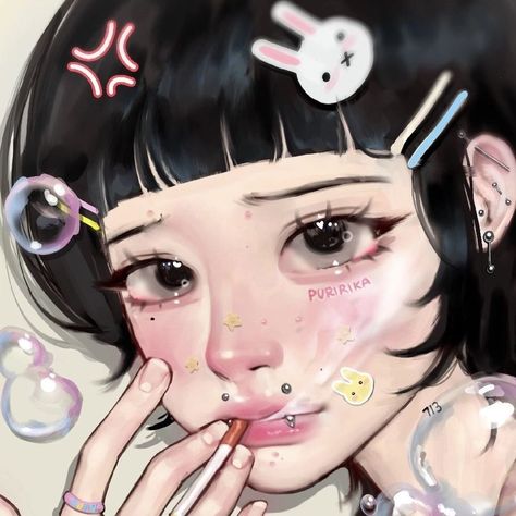 Bubble Art Style, Jelly Art, Comic Style Art, Swag Art, Bubble Art, Beauty Art Drawings, Pretty Drawings, Cute Art Styles, Art Icon