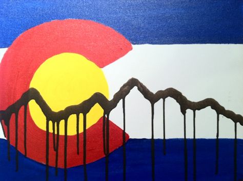 Tattoo idea Colorado Painting Easy, Colorado Drawing, Colorado Decor, Flag Pallet, Colorado Painting, Colorado Tattoo, Canvas Magnets, Flag Crafts, Colorado Ski