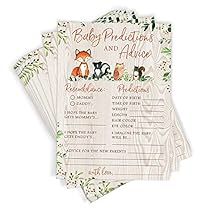 Forest Animals Theme, Forest Animal Baby Shower, Gender Reveal Party Games, Woodland Baby Shower Decorations, Baby Predictions, Baby Shower Advice Cards, Baby Shower Game Cards, Baby Shower Advice, Baby Prediction