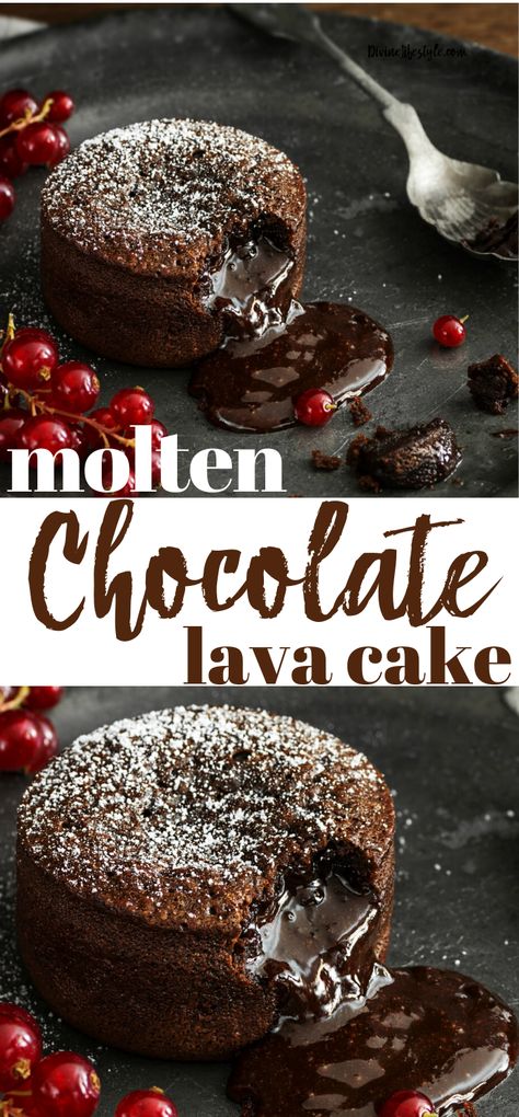 Chocolate Molten Lava Cake Recipe Dessert Divine Lifestyle Molten Lava Cakes Recipe, Lava Cake Recipe, Chocolate Lava Cake Recipe, Molten Chocolate Lava Cake, Lava Cake Recipes, Molten Lava Cakes, Molten Chocolate, Slow Cooker Desserts, Chocolate Lava