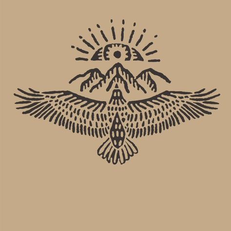 Thunderbird Tattoo, Mexico Tattoo, Hawk Tattoo, Native American Tattoo, Native Tattoos, Western Tattoos, Calf Tattoo, Small Tattoos For Guys, Tattoo Flash Art