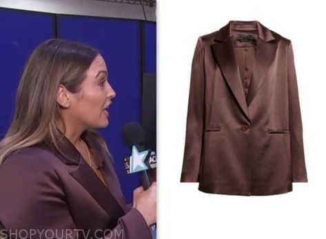 Access Hollywood: September 2023 Emily Orozco's Brown Satin Blazer Satin Blazer, Dallas Cowboys Cheerleaders, 90 Day Fiance, Brown Satin, Brooklyn Nine Nine, American Sports, Hollywood Fashion, Batwoman, Girl Guides