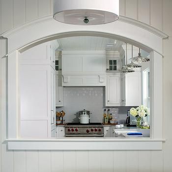 Pass Through Kitchen, Kitchen Pass Through, Arched Opening, Kitchen Window Blinds, Kitchen Pass, Pass Through Window, Galley Kitchen Design, House Of Turquoise, Kitchen Images