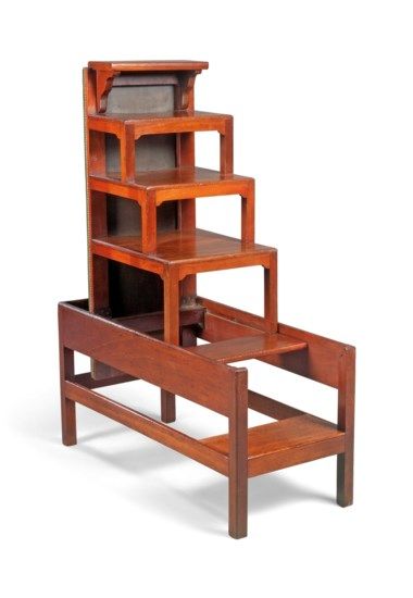 A SET OF MAHOGANY METAMORPHIC LIBRARY STEPS Smart Staircase, Library Steps, Kitchen Library, Ladder Stairs, Modern Room Divider, Chair Design Wooden, Transforming Furniture, 13 November, Library Furniture