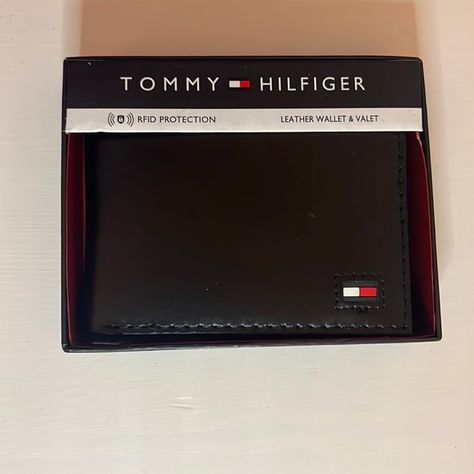 Tommy Hilfiger Leather Wallet Tommy Hilfiger Wallet, Black Wallet, Wallet Men, Leather Wallet, Tommy Hilfiger, Gift Ideas, Wallet, Collage, Birthday