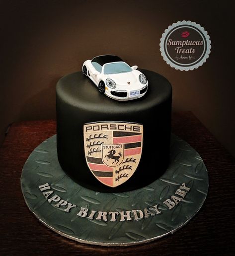 Porsche Cakes For Men, Porsche Gift Ideas, Porsche Birthday Cake, Cake For Car Lover, Porsche Cake, Car Cakes For Men, Cars Theme Cake, Spider Cake, Cars Birthday Cake