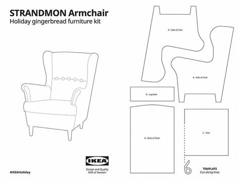 IKEA Releases The Gingerbread Höme Kit That Allows You To Create Miniature Gingerbread Versions Of Their Furniture Crooked Furniture, Ikea Gingerbread House, Ikea Instructions, Dollhouse Furniture Tutorials, Doll Furniture Patterns, Diy Barbie House, Diy Dolls, Doll Furniture Diy, Diy Barbie Furniture