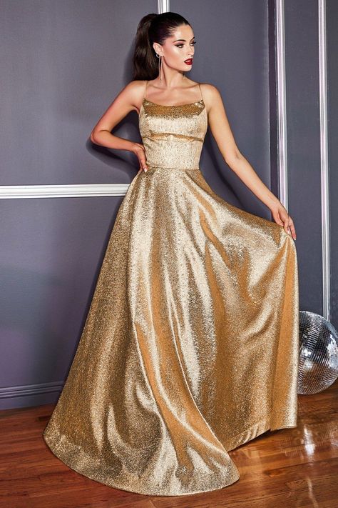 db957c626a8cd7a27231adfbf51e20ebdesc46237350ri Ball Gown Gold, Dress With Corset Back, Gold Metallic Dress, Metallic Gold Dress, Gown Gold, Dress With Corset, Gold Prom Dresses, Cinderella Divine, Golden Dress