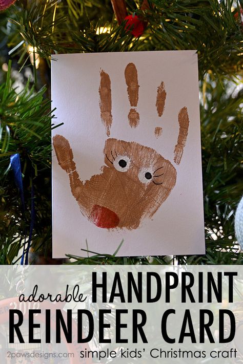 This adorable handprint reindeer card is simple to make and will bring a smile to the recipient's face. Perfect for grandparents! Handprint Reindeer Craft, Hand Print Reindeer, Reindeer Handprint Art, Raindeer Crafts, Handprint Reindeer, Preschool Rainbow, Baby Christmas Crafts, Reindeer Handprint, Children Games