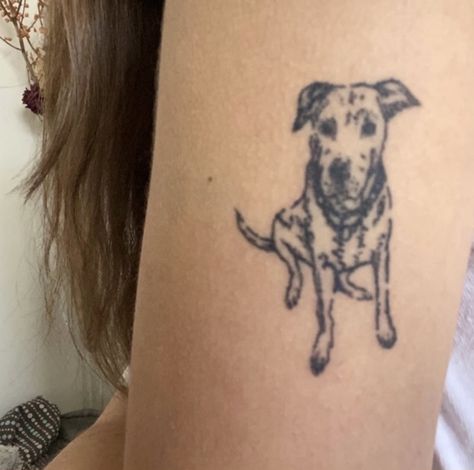 Dog Rib Tattoo, Dog Stick And Poke, Tattoo Ideas Handpoke, Tattoos Dog, Dog Tattoo Ideas, Funky Tattoos, 100 Tattoo, Epic Tattoo, Sick Tattoo