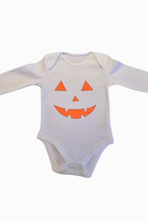 Baby halloween pumpkin bodysuit / onesie Baby Halloween Pumpkin, Baby In Pumpkin, Baby Halloween, Gender Neutral Baby, Personalized Baby, Baby Bodysuit, Halloween Pumpkins, Onesies, Baby Onesies