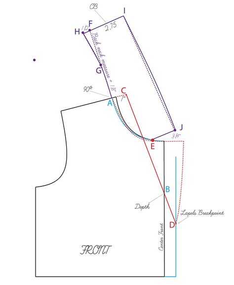 Build Up Collar Pattern, How To Draft A Collar Pattern, Shirt Collar Pattern Drafting, Coat Collar Pattern, Notched Collar Pattern, Collar Pattern Drafting, Lapel Collar Pattern, High Neck Pattern, English Collar