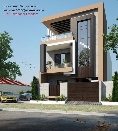 Mumty Elevation Design, 20 40 House Elevation Double Floor, 20 Feet Front Elevation Modern G+1, Glass Elevation House, Elevation Glass Design For Home, Elevation Glass Design, Front Staircase Elevation, Balcony Elevation Design, G+1 House Elevation Indian