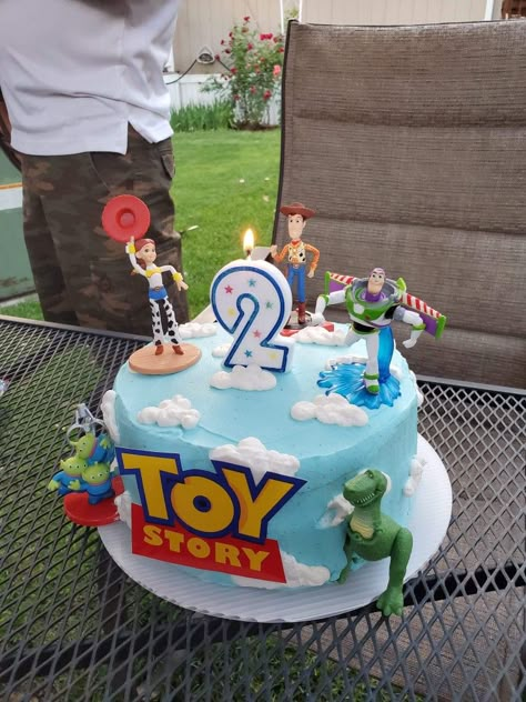 Toy Story Birthday Cake 1 Tier, Toy Story Smash Cake Ideas, Single Tier Toy Story Cake, Toys Story Birthday Cake, Forky Birthday Cake, Toy Story 4 Birthday Cake, You Story Birthday Cake, Toy Story Two Infinity And Beyond Cake, Toy Story 2 Birthday Cake