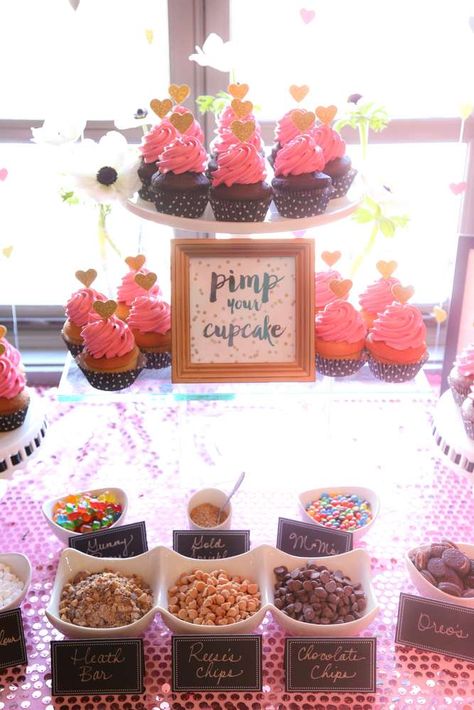 Kasi's Kate Spade Inspired Bridal Shower | CatchMyParty.com Kate Spade Bridal Shower, Kate Spade Bridal, Wedding Shower Party, Bridal Shower Cupcakes, White Bridal Shower, Shower Party Ideas, Shower Cupcakes, Sweet 16 Parties, Wedding Cupcakes