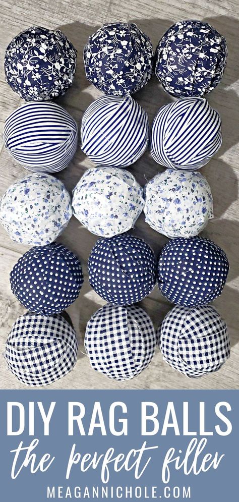 Diy Mummy Bowl Fillers, Things To Put In A Decorative Bowl, Diy Rag Balls, Making Fabric Bowls, Decorative Fillers Ideas, Wood Bowl Filler Ideas, Decorative Balls Diy, Diy Balls Decorations, Decorative Basket Filler Ideas