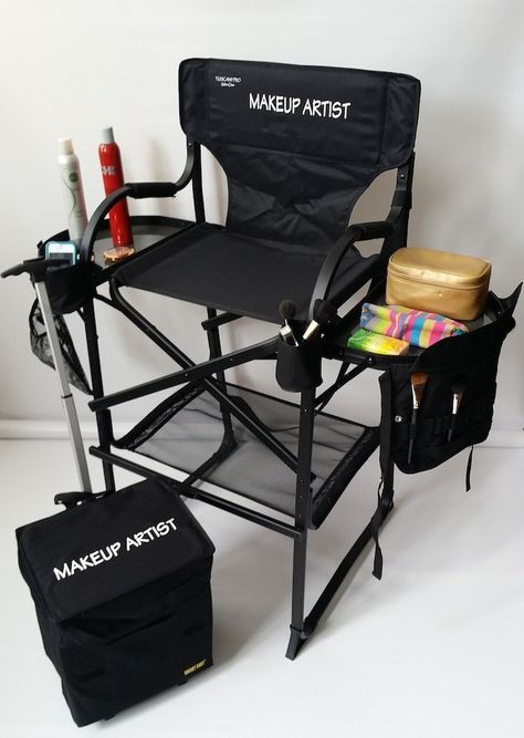 PRESALE--65TTR TUSCANYPro Makeup Chair-UNIQUE DESIGN--31' Seat Height--10 Years Warranty-A BONUS STORAGE MAKEUP CART INCLUDED WITH YOUR PURCHASE!! >>> Insider's special review you can't miss. Read more  : Makeup storage Makeup Cart, Makeup Artist Chair, Artist Chair, Makeup Jobs, Makeup Chair, Portable Chair, Directors Chair, Unique Chair, Storage Chair