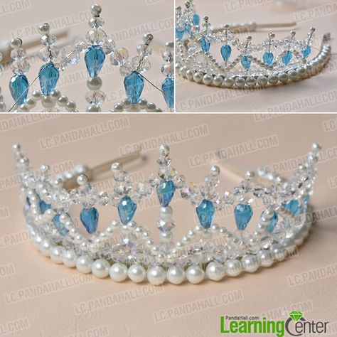 Crystal Pearl Crown - Tutorials on Making a Bridal Crown- Pandahall.com Wanda Funko Pop, Halloween Wanda, Wandavision Halloween, Obličejové Masky, Diy Tiara, Pearl Crown, Beaded Crown, Diy Crown, Enjoy The Process