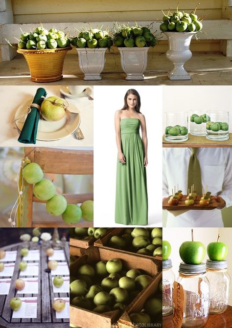 Green Apple Cocktails, Green Apple Wedding, Apple Garland, Blue Green Wedding, Apple Wedding, Best Wedding Colors, Orchard Wedding, Country Barn Weddings, Green Apples