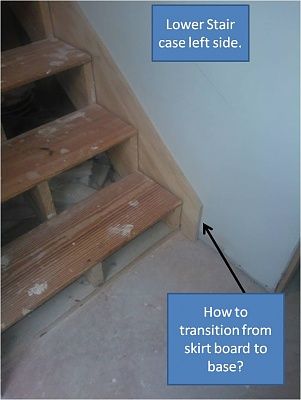 How To Install Stair Skirt Board, Stairway Skirt Board, Stair Skirt Board, Stair Skirt, Townhouse Remodel, Stairs Skirting, Stairs Trim, Top Of Stairs, Modern Farmhouse Living Room Decor