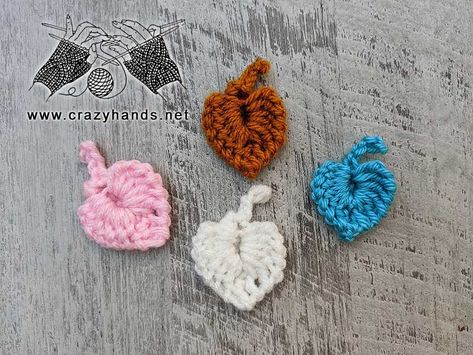 Small Leaf Crochet Pattern Leaf Knitting Pattern, Crochet Small Flower, Crochet Leaf Patterns, Crochet Chicken, Crochet Leaves, Learn How To Crochet, Crochet Flower Tutorial, Fun Crochet Projects, Applique Pattern