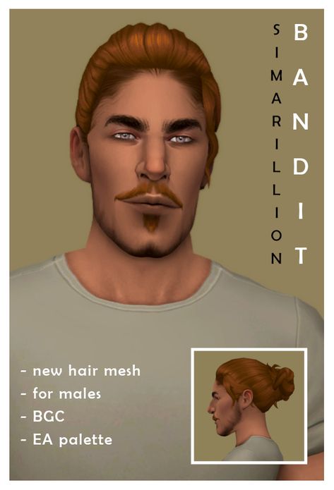 Sims 4 Manbun Maxis Match, Sims 4 Cc Male Long Hair Maxis Match, S4cc Male, Masc Hair, Receding Hair Styles, Man Bun Hairstyles, Sims Inspiration, Pompadour Hairstyle, Male Hair