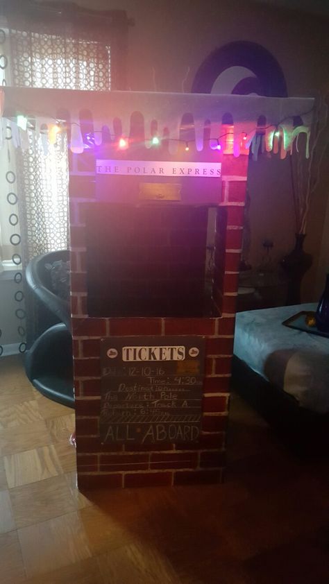 Polar Express Ticket Booth Diy, Polar Express Ticket Booth, Ward Activity Ideas, Polar Express Ticket, Salon Christmas, Polar Express Tickets, Polar Express Christmas Party, Polar Express Theme, Christmas Hosting