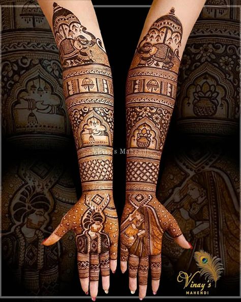 Wondering which mehndi design will go with your personality? Worry not! We have you covered. There's a mehndi design to complement the personality and style statement of every bride-to-be. Find a variety of mehndi designs here! #henna #hennadesigns #mehndi Raja Rani Mehandi Design, Bride Mehndi Designs Indian Weddings, Latest Bridal Mehndi Designs Unique, Mehndi Designs For Karwa Chauth, Marwari Mehndi Design, Mehndi Designs Bridal, Memory Quotes, Full Mehndi, Wedding Mehendi