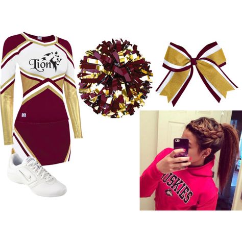 Maroon And Gold Cheer Uniform, Gryffindor Quidditch, Cheerleader Outfit, Cheerleader Costume, Cheer Uniform, Cheer Outfits, Cheerleading Outfits, Cheerleading, Drinkware