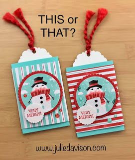 VIDEO: Simple Slide Gift Card Holder Tutorial ~ Stampin' Up! Itty Bitty Christmas + Snowman Season ~ Let It Snow Suite ~ 2019 Holiday Catalog ~ www.juliedavison.com #stampinup Snowman Gift Card Holder Free Pattern, Let It Snow Stampin Up Card, Stampin Up Gift Card Holders To Make For Christmas, Snowman Gift Card Holder, Simple Gift Card Holder, Stampin Up Gift Card Holder Christmas, Stampin Up Gift Card Holder Ideas, Gift Card Holders To Make For Christmas, Christmas Gift Card Holder Ideas