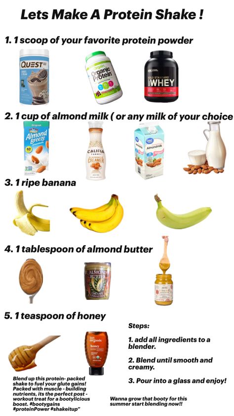 "Image of a protein shake made with protein powder, almond milk, banana, almond butter, and honey, garnished with sliced almonds and a banana slice." Gym Drinks Protein Shakes, When To Drink A Protein Shake, High Protein Shakes Muscle Gain, Post Workout Protein Shake Recipes, Shakes To Get Thick, Protein Shake Recipes With Protein Powder, Easy Ways To Get Protein In, Protein Shakes Recipes Fat Loss, Post Workout Snacks For Fat Loss