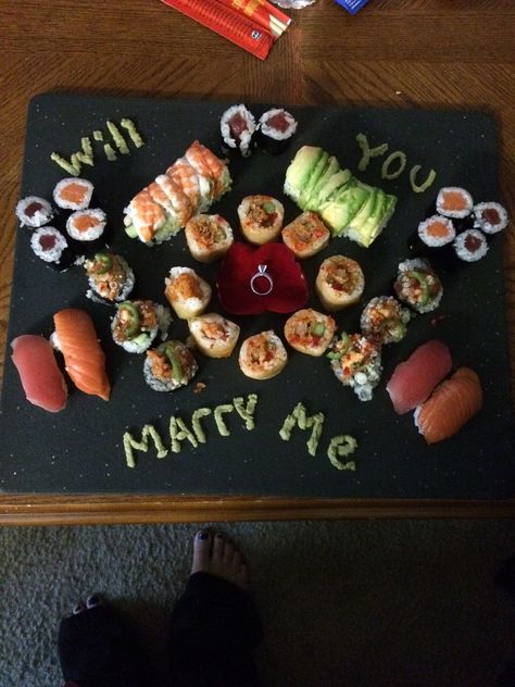 So perfect #sushi #engagement Sushi Engagement Photos, Sushi Making Date Night, Pubbelly Sushi, Sushi With Fish Eggs, Huge Sushi Platter, Cheese Board, Asian Recipes, Engagement Photos, Diet