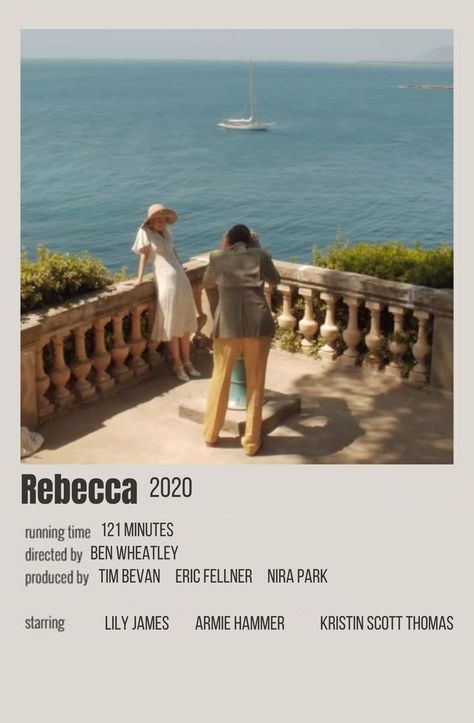 Rebecca Movie, Rebecca 2020, James Movie, Kristin Scott Thomas, Scott Thomas, Film Reels, 2020 Movies, Lily James, Film Posters