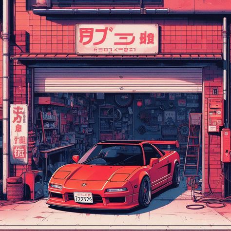 Jdm Ipad Wallpaper, Japanese Garage, Stussy Wallpaper, Car Animation, Anime Retro, Car Memorabilia, Studio Ghibli Background, Old Vintage Cars, Jdm Wallpaper