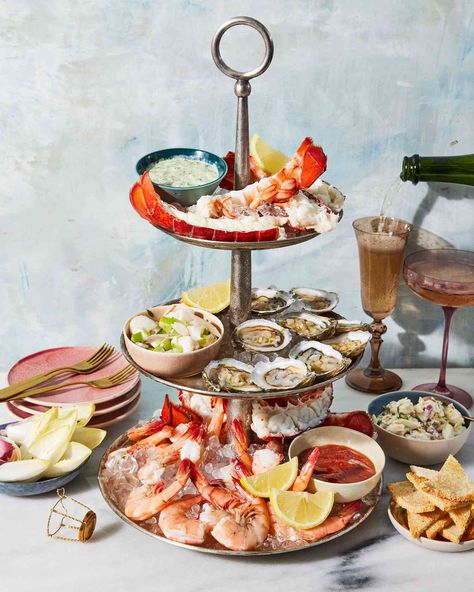 Wine Snacks, Seafood Party, Seafood Tower, Seafood Platter, Seafood Appetizers, Sea Food, Fresh Seafood, Crab Cakes, Seafood Restaurant