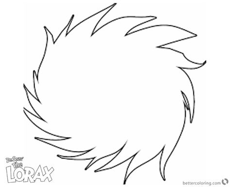 Dr Seuss Lorax Coloring Page Truffula Tree Topview - Free Printable Coloring Pages Truffala Trees, Lorax Craft, Dr Seuss Classroom Theme, Lorax Trees, Dr Seuss Decorations, Dr Seuss Lorax, Dr Seuss Coloring Pages, Truffula Tree, Dr Seuss Preschool